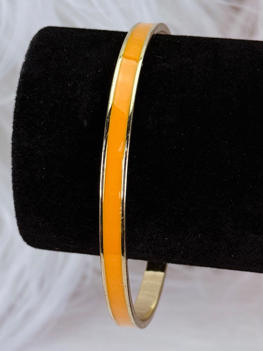 Aged Goldtone Orange Bangle Stacking Bracelet